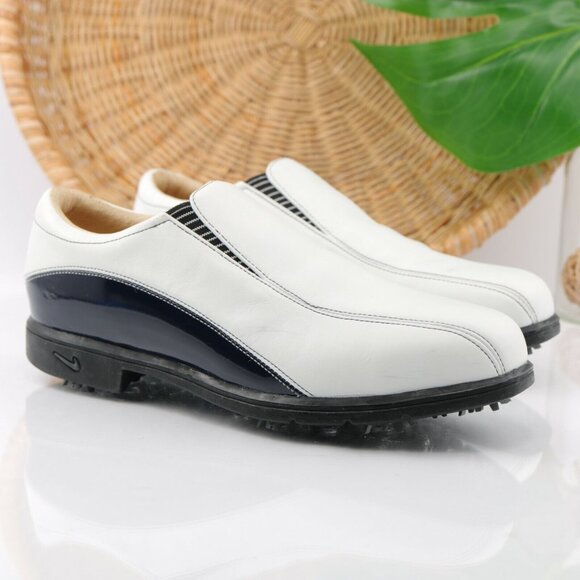 VTG Nike Womens Air Presto Golf Shoe Size 8 White Slip On Soft Spikes Verdana - Picture 12 of 12